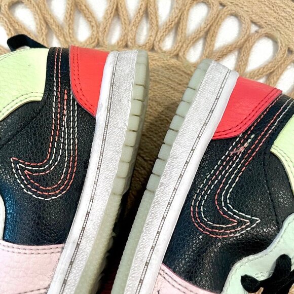 Nike Air Jordan 1 Mid Se GS  Av5174 Sneakers Black Ember Glow Barely Volt 10C - Picture 7 of 10